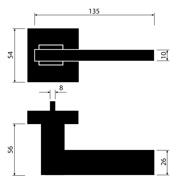 Rozměry dveřní klika Terry