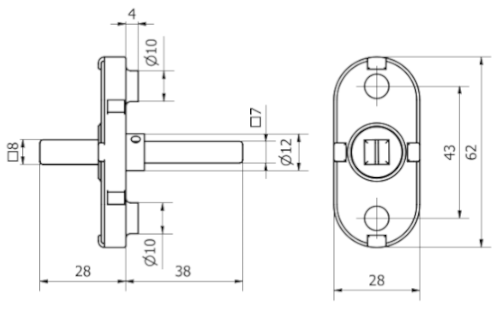 Dimensions of the positioning mechnismhanismu